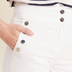 Pantalon bootcut à pont blanc femme