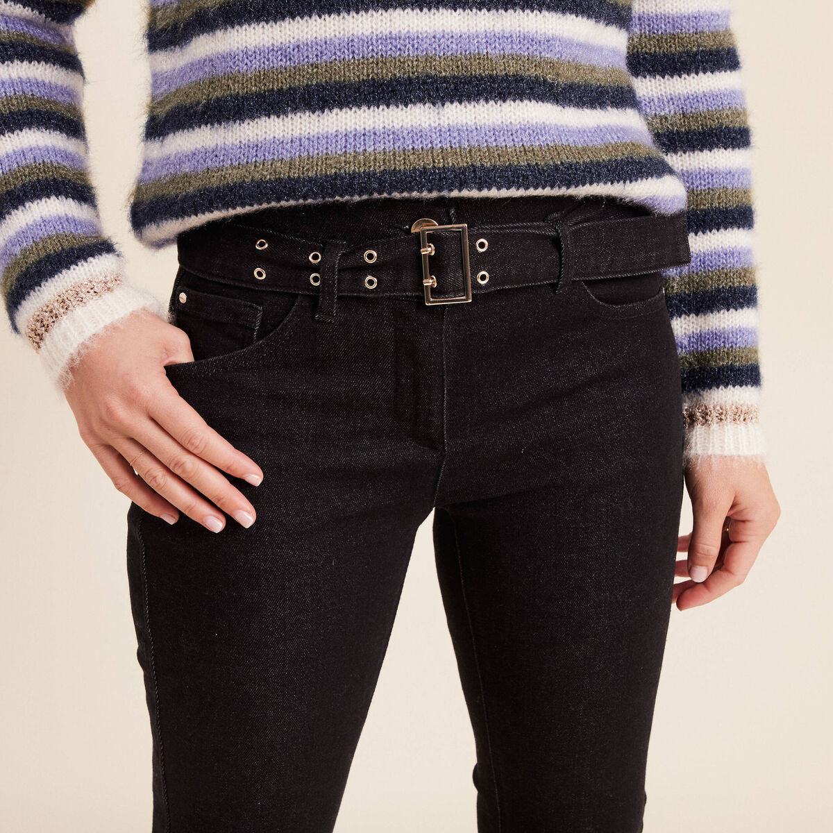 Anna Field Ceinture taille haute - black/noir