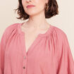 Blouse ample col v manches 3/4 mauve femme