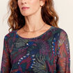 T-shirt manches longues multicolore femme