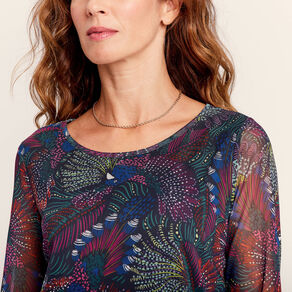 T-shirt manches longues multicolore femme