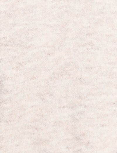 Pull col polo et d&eacute;tails bijout&eacute;s beige femme