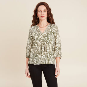 Blouse manches 3/4 ecru femme