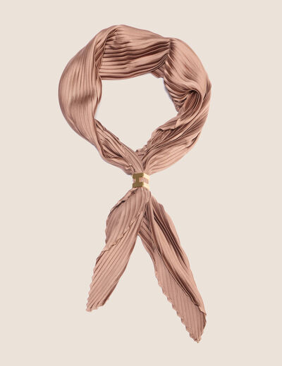 Foulard satiné marron clair femme