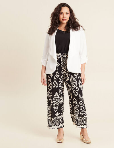 Veste esprit tailleur cascade ecru femme