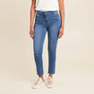 Jean coupe ajust&eacute;e 7/8&egrave;me taille haute denim double stone femme