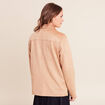 Veste droite longue aspect daim marron clair femme