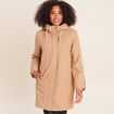 Parka &agrave; capuche taille ajustable taupe femme