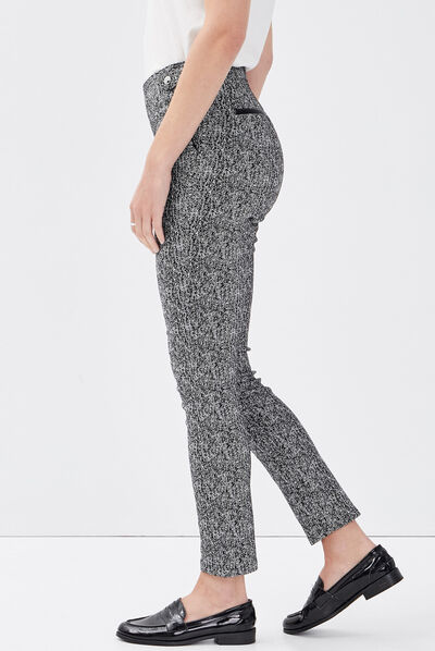 Pantalon tregging taille basculée blanc femme