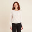 Blouse manches longues ecru femme