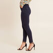 Pantalon léger taille standard 7/8ème bleu marine femme