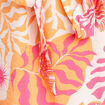 Robe droite courte col v manches courtes rose corail femme
