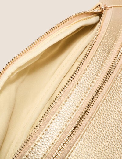 Sac banane zippé couleur or femme