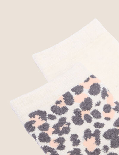 Lot 2 paires chaussettes ecru femme