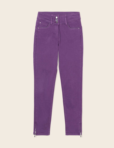 Jean ajusté 7/8ème violet foncé femme