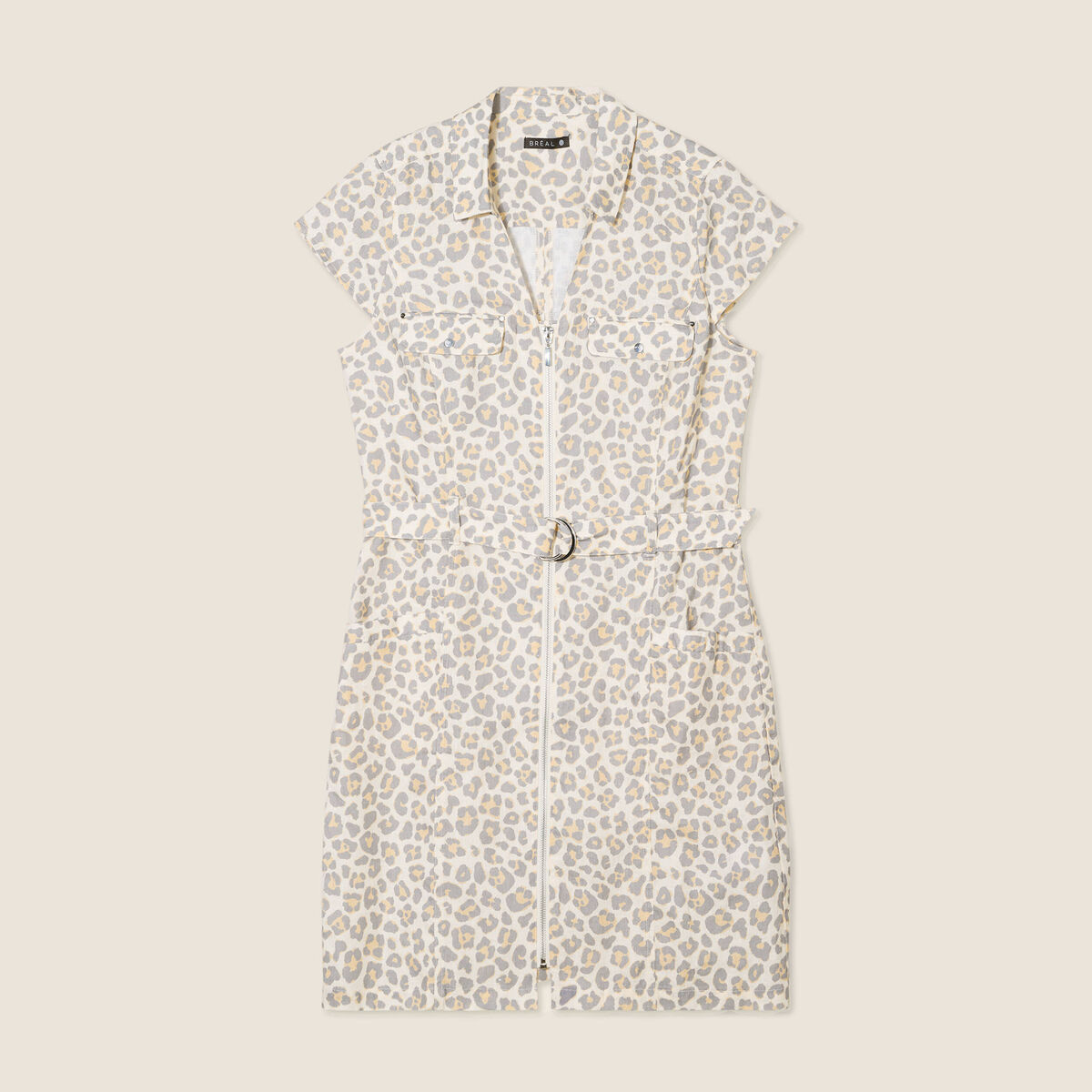 Robe droite zippée blanc femme