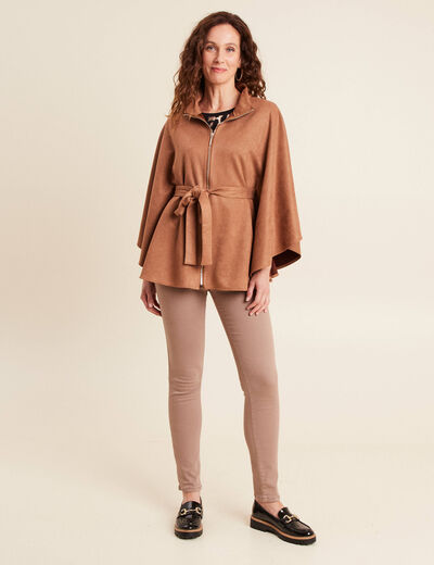 T-shirt en coton manches courtes beige clair femme