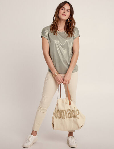 T-shirt manches courtes vert clair femme