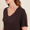 T-shirt manches courtes marron foncé femme