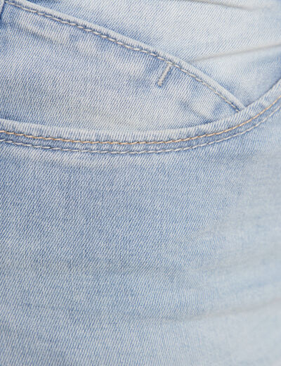 Jean coupe ajust&eacute;e long denim baby bleu femme