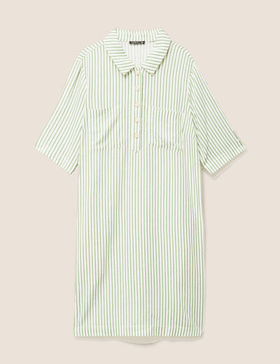 Robe droite courte manches courtes blanc femme