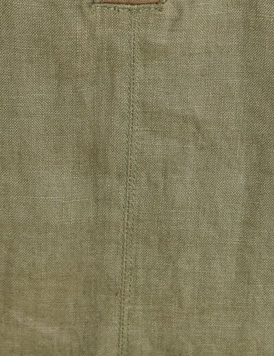 Robe droite courte col chemise vert kaki femme