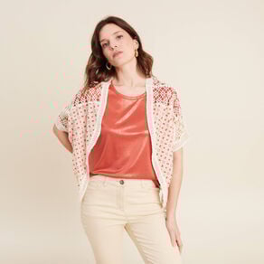 veste esprit kimono marron fonce femme Veste esprit kimono marron foncé femme