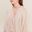 Blouse manches 3/4 rose pastel femme
