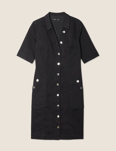 Robe droite en jean noir femme