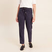 Jogging aspect daim bleu fonc&eacute; femme