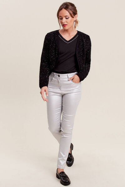 Gilet manches longues noir femme