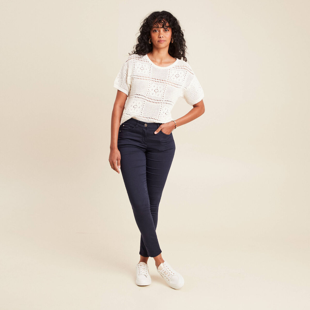 Pantalon magique Le L&eacute;ger coupe ajust&eacute;e bleu marine femme