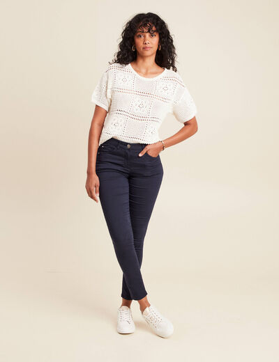 Pantalon magique Le L&eacute;ger coupe ajust&eacute;e bleu marine femme