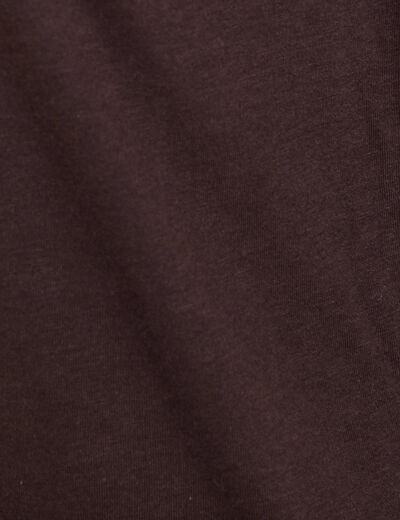 T-shirt manches courtes marron foncé femme