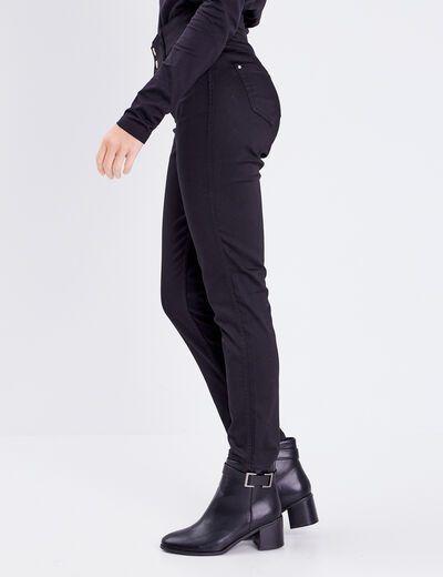 Pantalon ajusté réversible noir femme