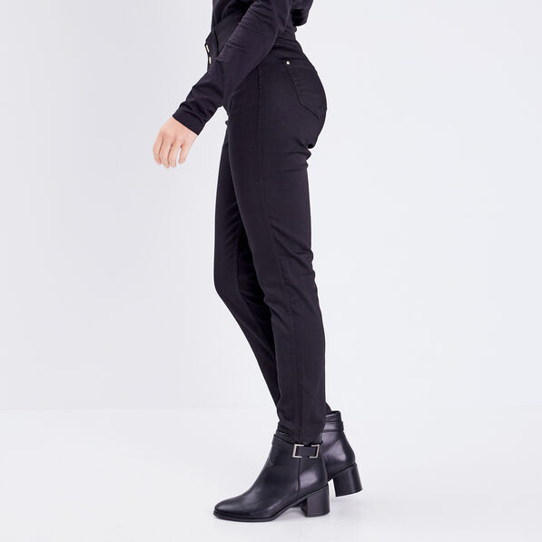 Pantalon ajusté réversible noir femme