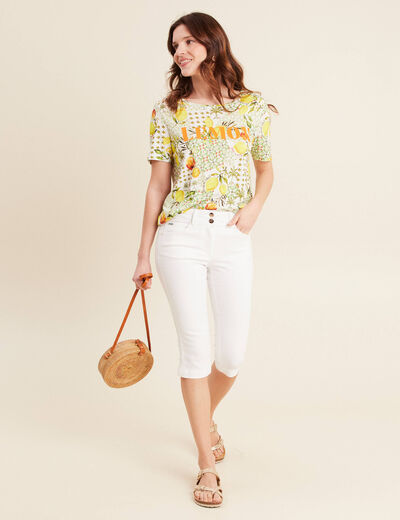T-shirt manches courtes jaune citron femme