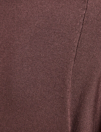 Pull manches longues marron femme