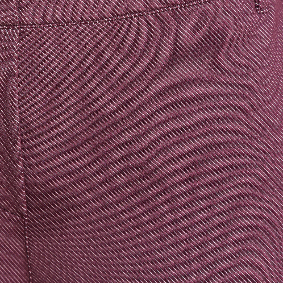 Jean large 7/8&egrave;me bordeaux femme