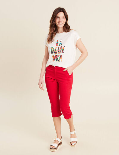 T-shirt manches courtes ecru femme