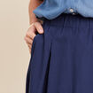 Jupe longue évasée bleu foncé femme