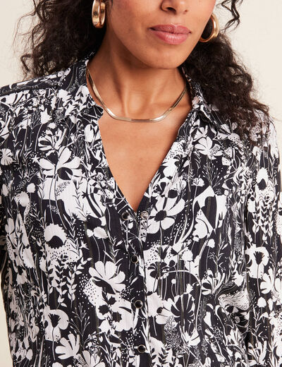 Chemise manches longues noir femme