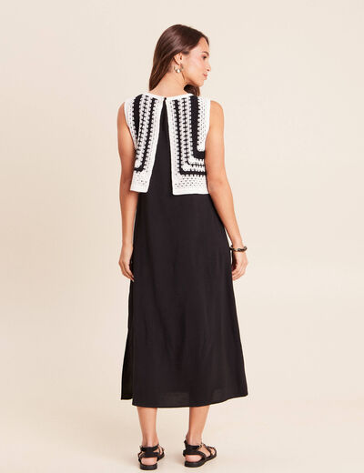 Robe avec haut crochet noir femme