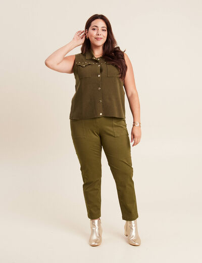 Pantalon droit vert olive femme vert olive femme