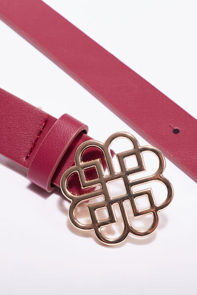 Ceinture large avec boucle rose framboise femme