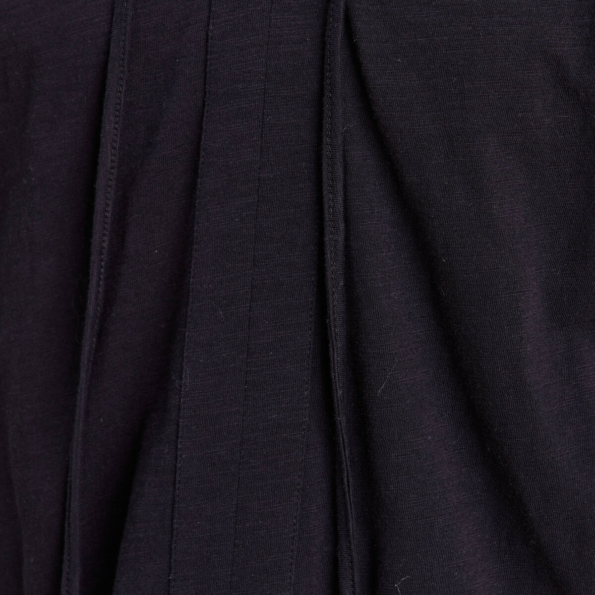 T-shirt col tunisien noir femme