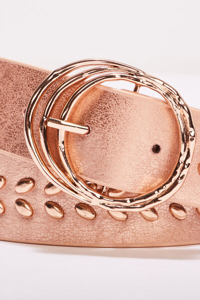 Ceinture avec clous rose clair femme