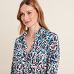 Chemise manches longues bleu canard femme