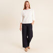 Blouse droite col rond manches 3/4 ecru femme