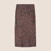 Jupe longue effet satin marron femme